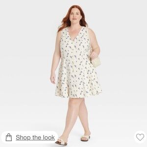 Floral Cream Sleeveless Dress